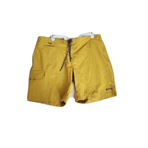 Duluth Trading Bull Moose Hybrid Mustard Sz 44 Swim Trunks Surf Shorts 44"x9"